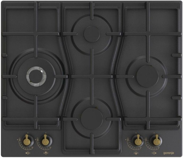 Поверхность газовая GORENJE GW6D42CLB черный (ретро)