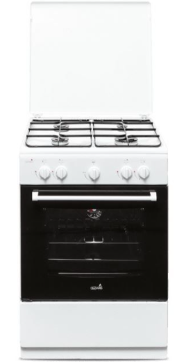 Плита газовая CEZARIS ПГ 3200-07 белый (крышка, розжиг)
